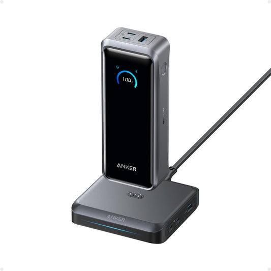 Anker Prime Power Bank with Charging Base, 26250mAh, 300W output, multi device charging, smart app control, portable power solution