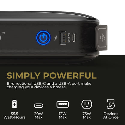Halo Bolt Ultimate 3 Jump Starter, 130 PSI air compressor, USB power bank, emergency light, inflates tires and starts cars and SUVs