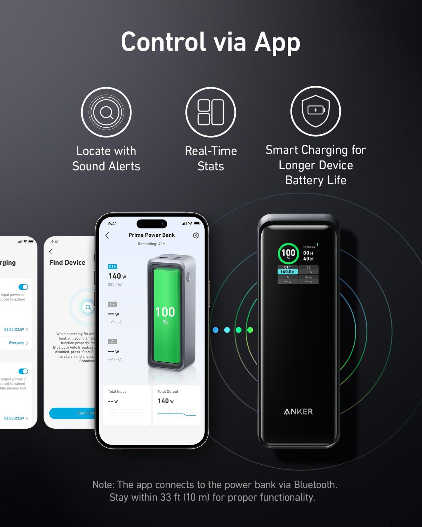 Anker Prime Power Bank, 27650mAh, 250W output, smart app control, multi port portable charger with digital display for travel