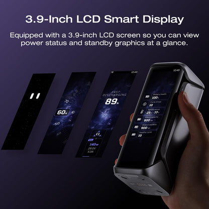 EF ECOFLOW Rapid Pro X Power Bank, 27650mAh, 300W output, 140W built in cable, multi device fast charging portable power bank