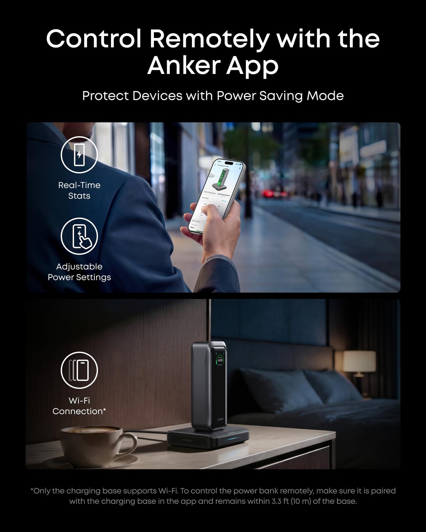 Anker Prime Power Bank with Charging Base, 20100mAh, 220W output, charges 6 devices, app control, TSA approved portable charger