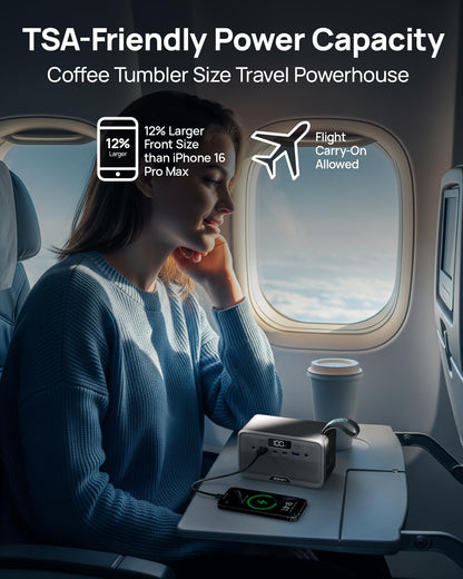 DaranEner R100 Portable Power Station, 89.6Wh LiFePO4 battery, 100W output, fast charging, compact power bank for travel and emergency